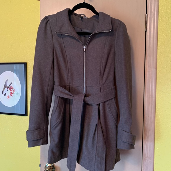 H&M Jackets & Blazers - Divided by H&M Women's size Small Gray Wool Blend Lined Belted Coat